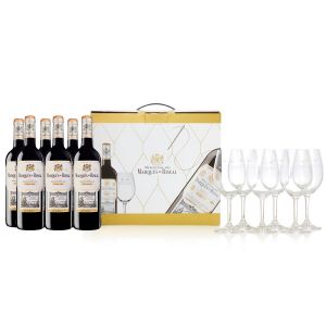 Marqués de Riscal Reserva 2021 - Caja de 6 botellas 75cl + 6 copas