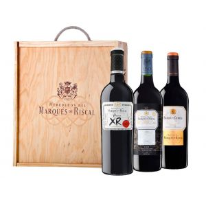 Estuche Premium 3 botellas Marqués de Riscal vino tinto