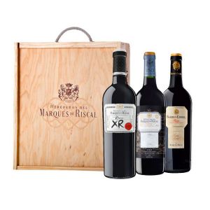Estuche Premium 3 botellas Marqués de Riscal vino tinto