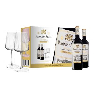 Marqués de Riscal Reserva 2021- Estuche de dos botellas de 75 cl y dos copas