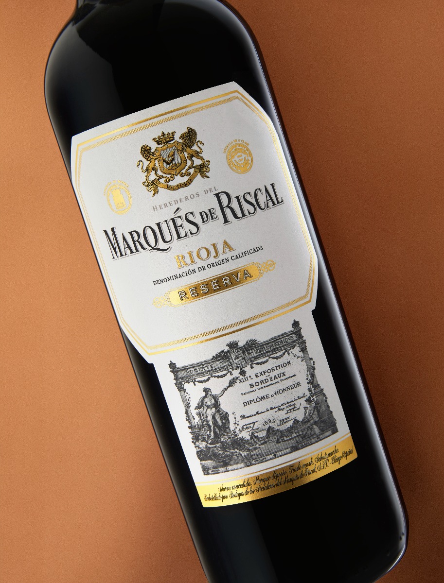 Marqués de Riscal Reserva 2020-Estuche de dos botellas y dos copas
